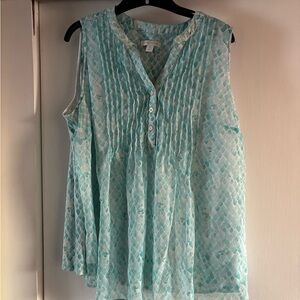 Charter Club Light Blue Sleeveless Blouse